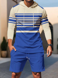 Men's Full Size Striped Hoodie & Shorts Casual Set Plus Size 100400695113580 41 Affordable Fashion Under $100 Jerry's Apparel 