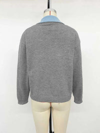 Contrast Collar Dropped Shoulder Sweater 100100912330105 43 Affordable Fashion Under $100 Jerry's Apparel 