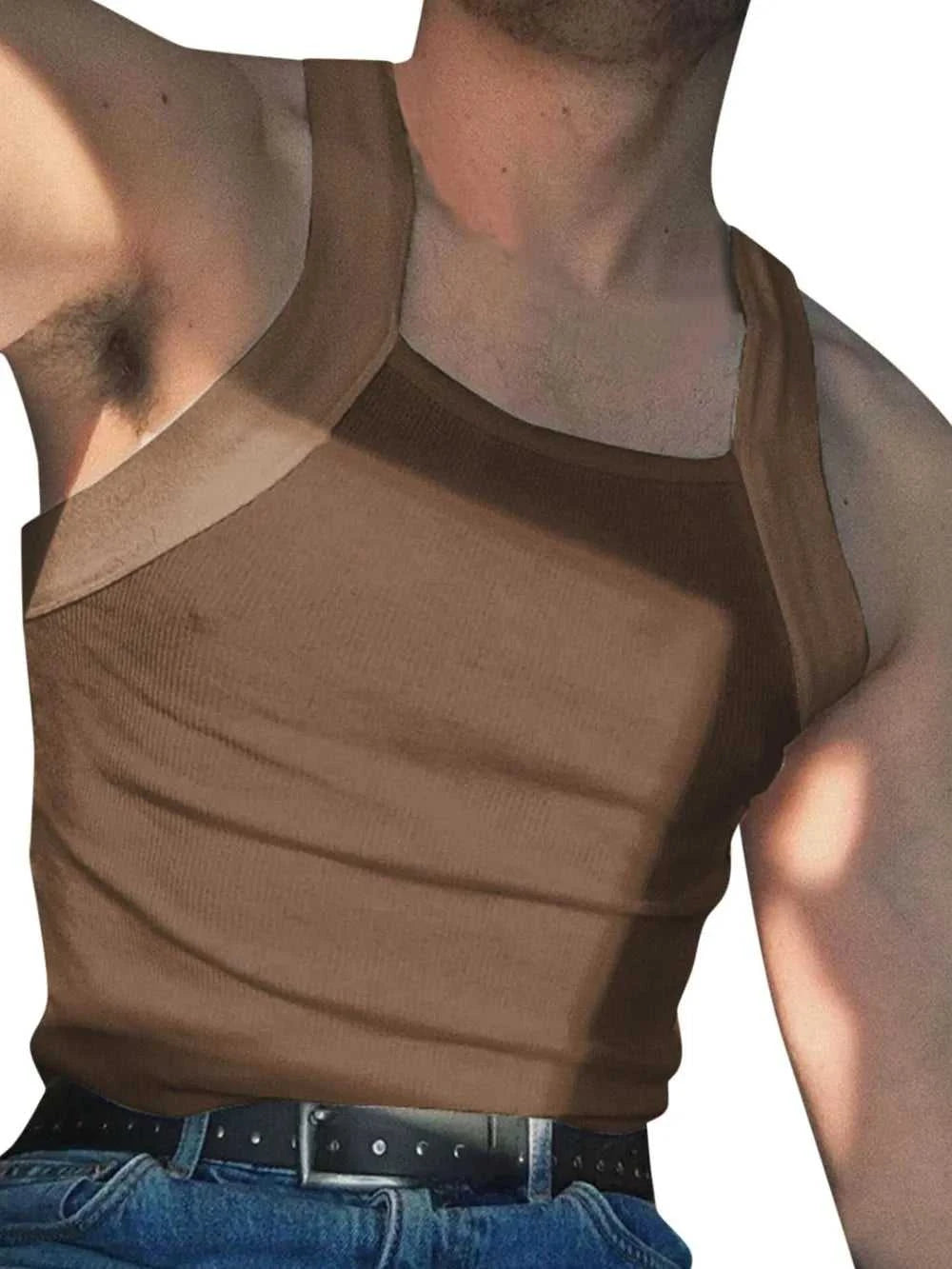 Men's Full Size Square Neck Wide Strap Tank Plus Size 100400453861883 34 Affordable Fashion Under $100 Jerry's Apparel 