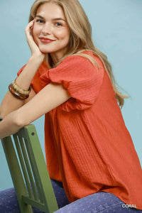 Umgee Gathered V-Neck Top 100100898521478 49 Affordable Fashion Under $100 Jerry's Apparel 