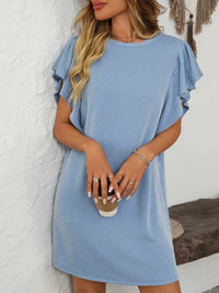 Mandy Ruffled Round Neck Short Sleeve Dress 100100862091074 26 Affordable Fashion Under $100 Jerry's Apparel 