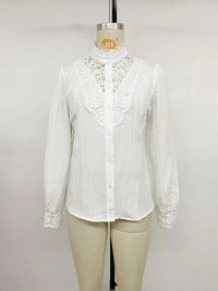 Lace Detail Long Sleeve Shirt 101001935889409 42 Affordable Fashion Under $100 Jerry's Apparel 