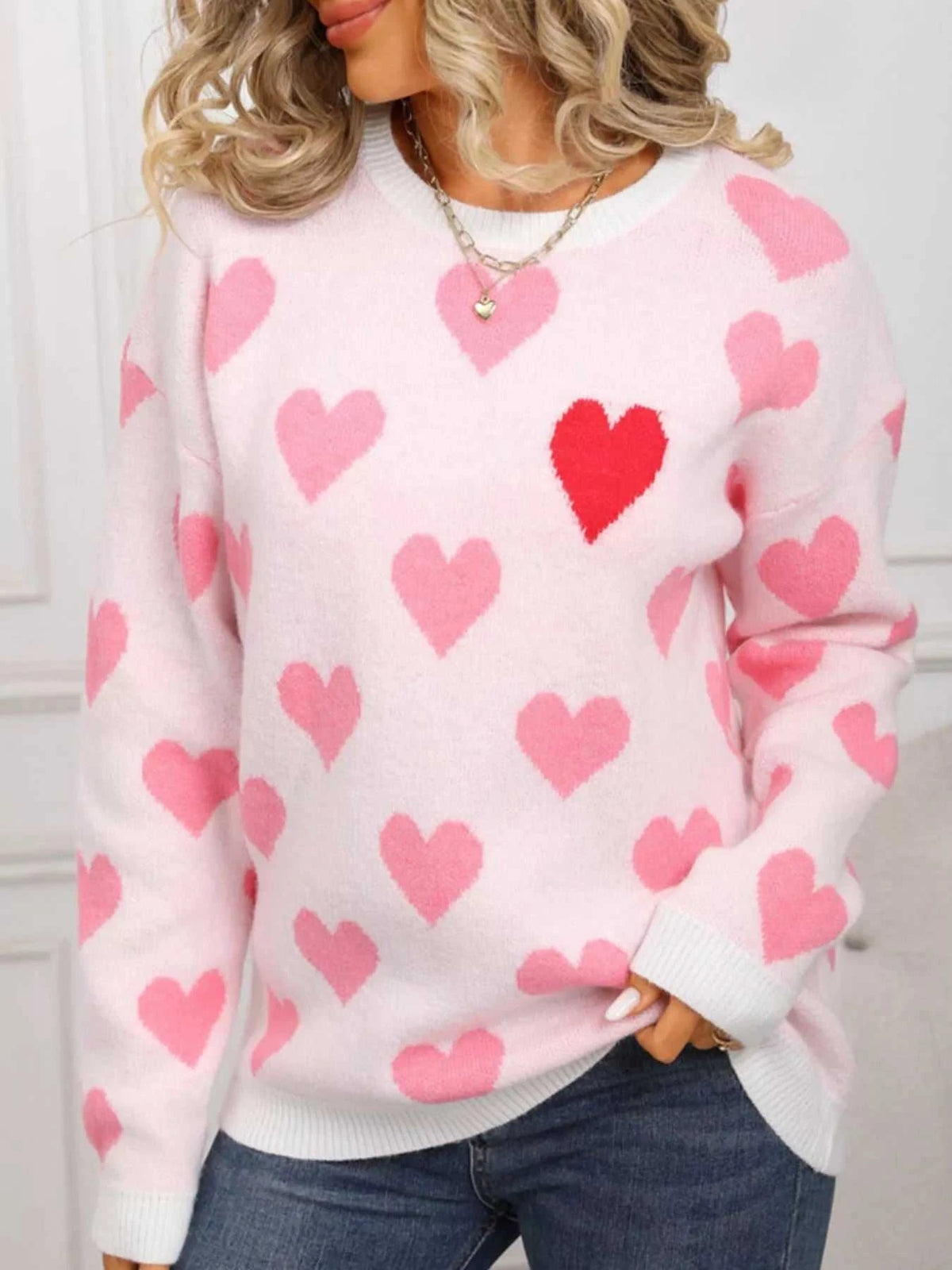Valentine's Day Heart Crew Neck Sweater 100100681376039 48 Affordable Fashion Under $100 Jerry's Apparel 