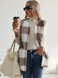 Cozy Plaid Sherpa Vest Coat 100100200755346 28 Affordable Fashion Under $100 Jerry's Apparel 