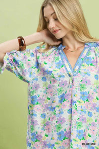 Umgee Mix Floral Print Ruffle Top 100100938711779 51 Affordable Fashion Under $100 Jerry's Apparel 