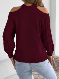 Cold Shoulder Cable Knit Sweater 101002208238460 36 Affordable Fashion Under $100 Jerry's Apparel 