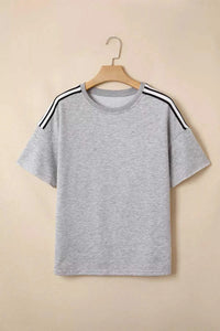 Striped Shoulder Relaxed Fit T-Shirt 100100555642180 24 Affordable Fashion Under $100 Jerry's Apparel 