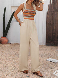 Tie Shoulder Wide Leg Jumpsuit 100100660433496 42 Affordable Fashion Under $100 Jerry's Apparel 