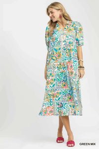 Umgee Folk Print Midi Dress with Side Pockets 100100974411206 62 Affordable Fashion Under $100 Jerry's Apparel 