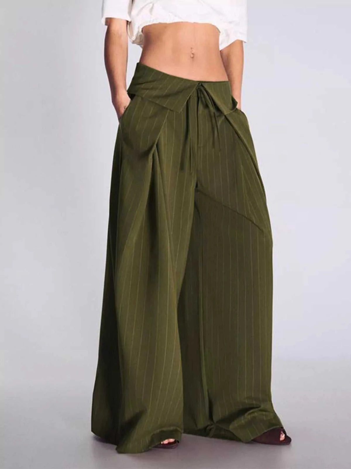 High-Waisted Wide-Leg Pinstripe Pants 100100393121517 48 Affordable Fashion Under $100 Jerry's Apparel 
