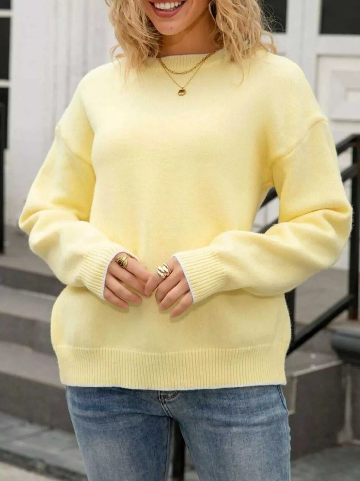 Bow-Back Round Neck Sweater 100100213486101 49 Affordable Fashion Under $100 Jerry's Apparel 