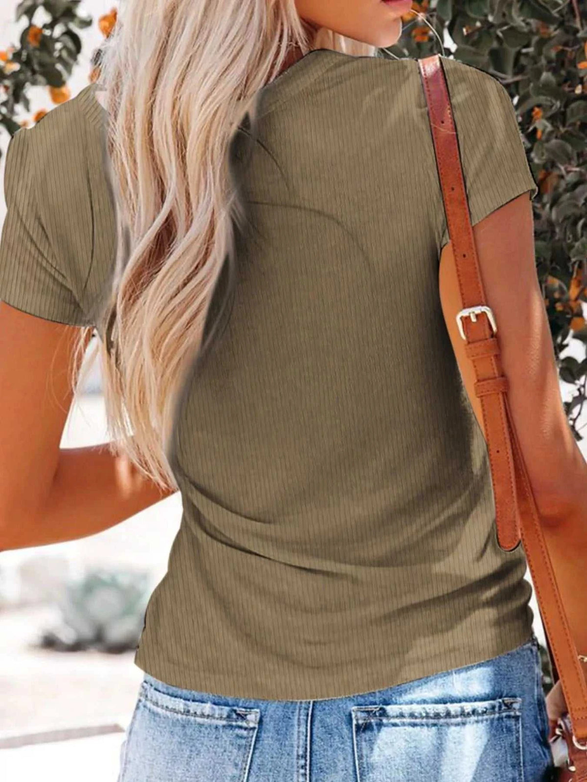 Full Size Casual V-Neck Button Detail T-Shirt Plus Size 100100062434848 26 Affordable Fashion Under $100 Jerry's Apparel 
