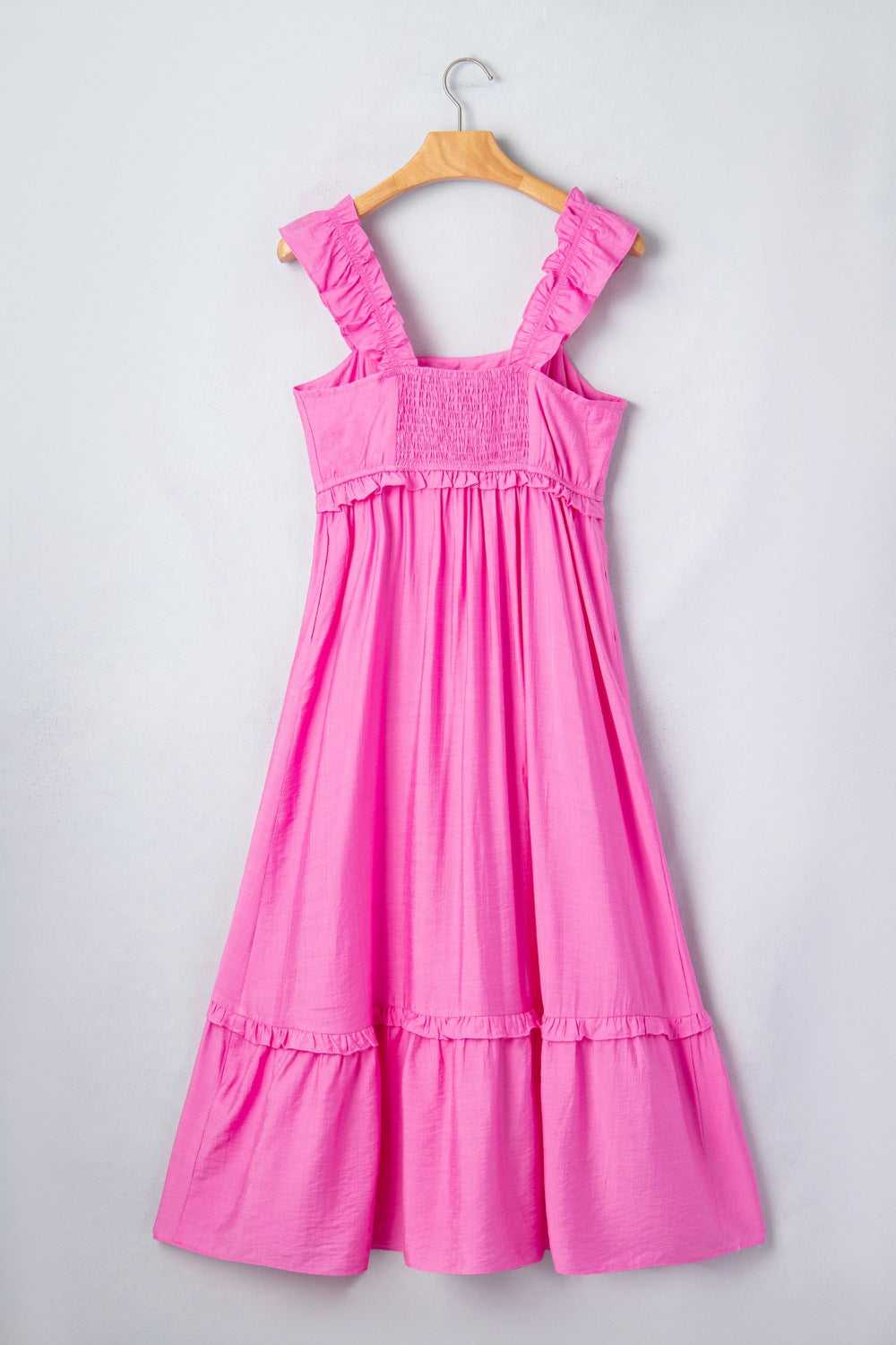 Solid Color Ruffle Trim High Waist Sleeveless Maxi Dress 100100088875266 51 Gifts for Her Jerry's Apparel 