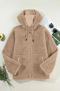 Drawstring Fleece Zip Up Hooded Jacket 100100076344341 72 Affordable Fashion Under $100 Jerry's Apparel 