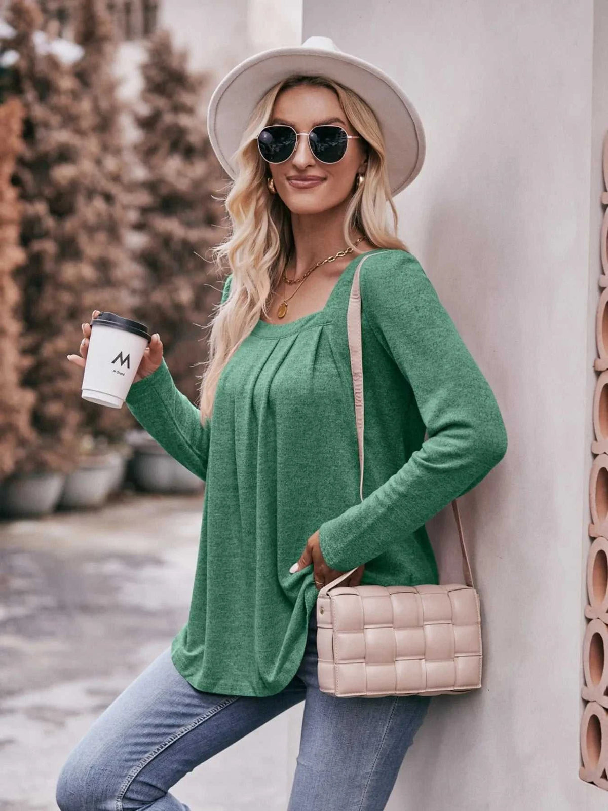 Square Neck Long Sleeve T-Shirt 100100618971989 31 Affordable Fashion Under $100 Jerry's Apparel 