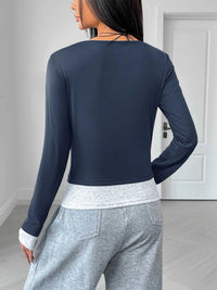 Long Sleeve Button Front Fitted T-Shirt 100100801861389 38 Affordable Fashion Under $100 Jerry's Apparel 