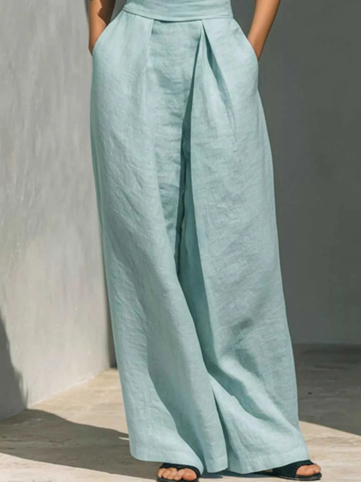 Full Size Turtleneck Sleeveless Top and Wide Leg Pants Set Plus Size 101001144135026 45 Affordable Fashion Under $100 Jerry's Apparel 