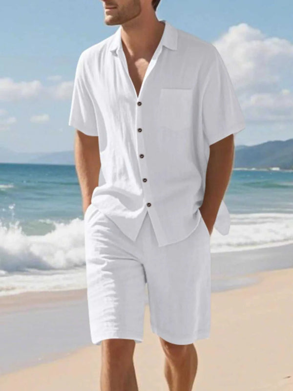 Men's Full Size Casual Button Up Shirt and Shorts Set Plus Size 100400482056628 44 Affordable Fashion Under $100 Jerry's Apparel 