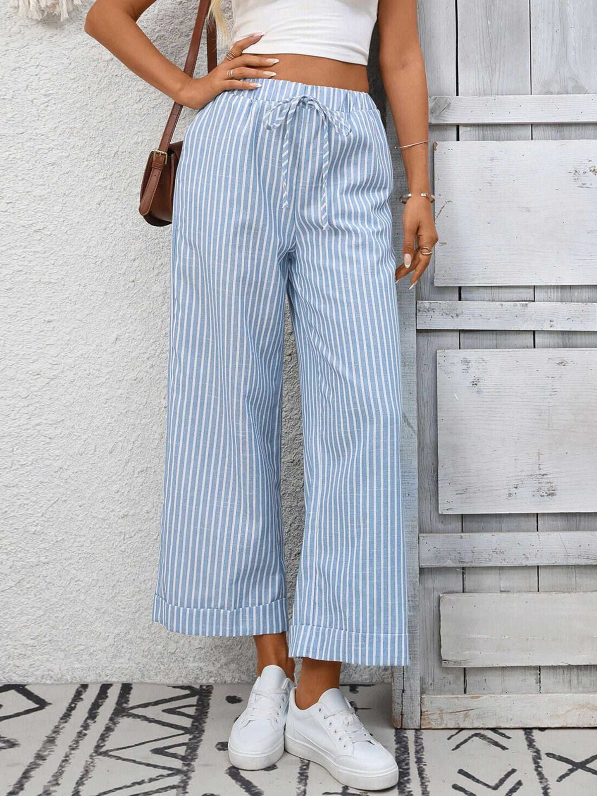 Striped Wide Leg Pants 100100886278692 32 Affordable Fashion Under $100 Jerry's Apparel 
