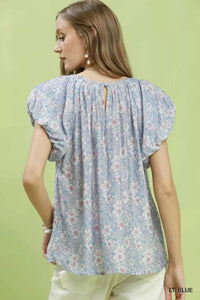 Umgee Floral Puff Sleeve Blouse 100100039441824 47 Affordable Fashion Under $100 Jerry's Apparel 