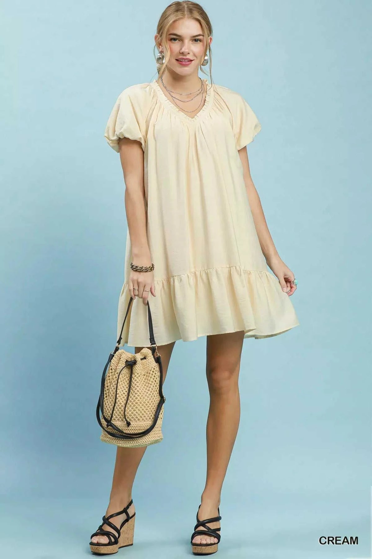 Umgee Ruffle Hem Shift Mini Dress 100100258601434 55 Affordable Fashion Under $100 Jerry's Apparel 