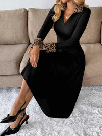Leopard Cuff Johnny Collar Midi Dress 100100468424761 47 Affordable Fashion Under $100 Jerry's Apparel 