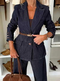 Single-Breasted Washed Denim Blazer 100100032591022 67 Affordable Fashion Under $100 Jerry's Apparel 