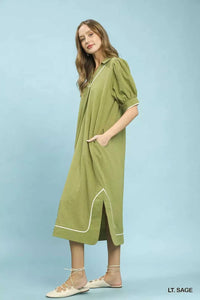 Umgee Seersucker Midi Dress with Contrast Trim 100100121281901 57 Affordable Fashion Under $100 Jerry's Apparel 