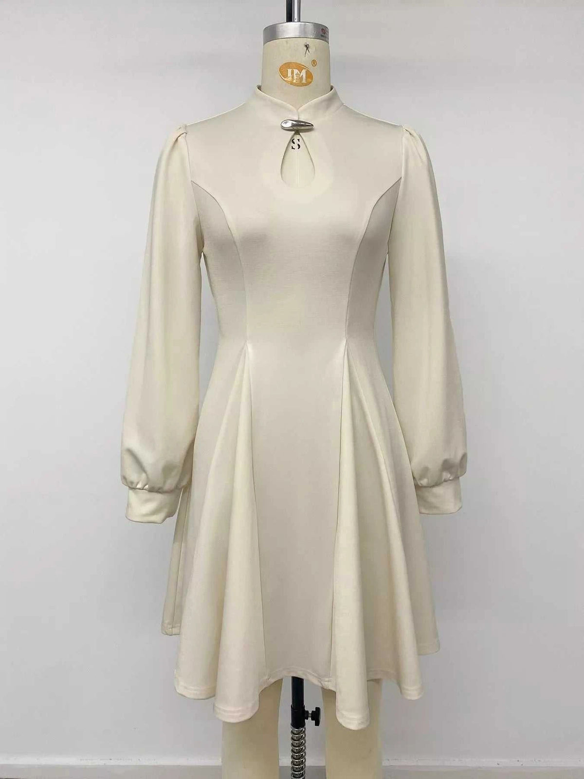Keyhole Neckline Long Sleeve A-Line Mini Dress 101001180423044 49 Affordable Fashion Under $100 Jerry's Apparel 