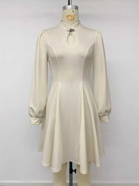 Keyhole Neckline Long Sleeve A-Line Mini Dress 101001180423044 49 Affordable Fashion Under $100 Jerry's Apparel 