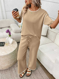 Round Neck Half Sleeve Top and Pants Set 100100458964546 67 Affordable Fashion Under $100 Jerry's Apparel 