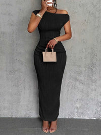 One-Shoulder Textured Maxi Dress 100100149360096 25 Seasonal Fashion Collections Jerry's Apparel 
