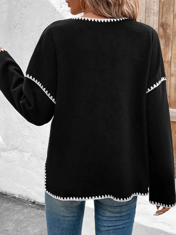 Perfee Pocketed Contrast Button Up Jacket 100100828141074 64 Affordable Fashion Under $100 Jerry's Apparel 