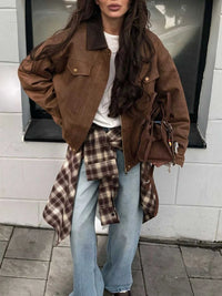 Corduroy Collar Zip-Up Jacket 100100544313647 53 Affordable Fashion Under $100 Jerry's Apparel 