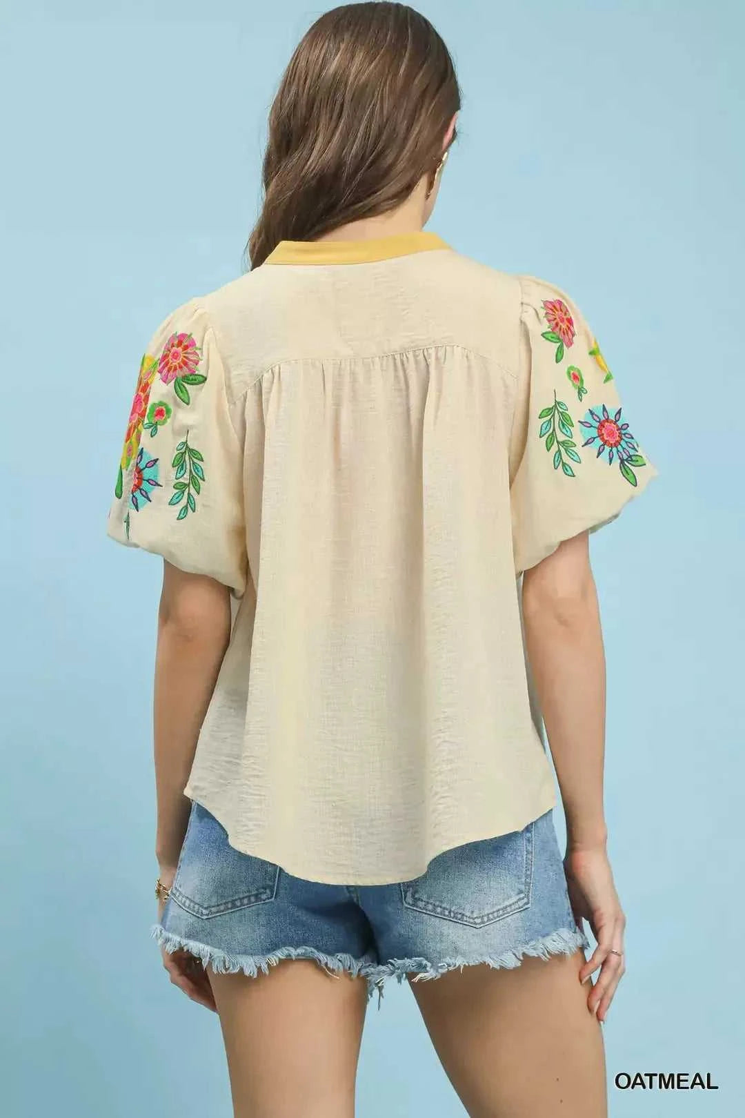 Umgee Embroidered Puff Sleeve Top 100100565351460 55 Affordable Fashion Under $100 Jerry's Apparel 