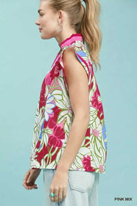Umgee Bold Floral Flutter Sleeve Top 100100930731872 49 Affordable Fashion Under $100 Jerry's Apparel 
