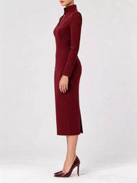 Full Size Stand-Collar Long-Sleeve Midi Dress Plus Size 101001432460062 48 Affordable Fashion Under $100 Jerry's Apparel 