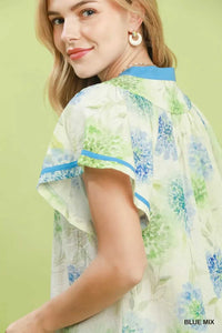Umgee Floral Flutter Sleeve Blouse 100100582931103 47 Affordable Fashion Under $100 Jerry's Apparel 