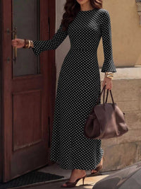 Polka Dot Flare Sleeve Maxi Dress 101001766830124 45 Affordable Fashion Under $100 Jerry's Apparel 