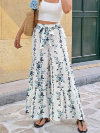 Floral Print Tie Front Wide Leg Pants 100100692354111 39 Affordable Fashion Under $100 Jerry's Apparel 