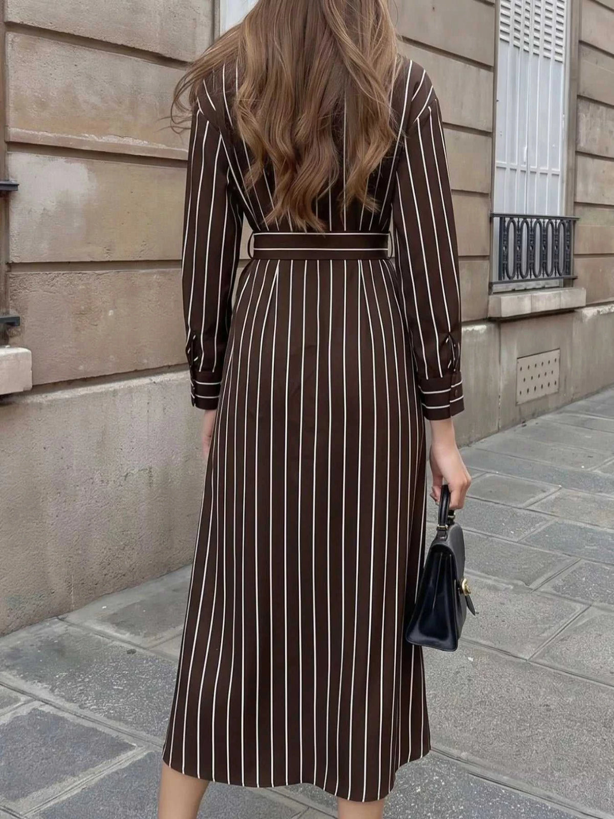 Striped Long Sleeve Belted Shirt Dress 100100507231322 37 Affordable Fashion Under $100 Jerry's Apparel 