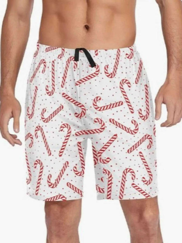 Men's Full Size Christmas Candy Cane Print Shorts Plus Size 104001193151298 27 Gifts for Him Jerry's Apparel 