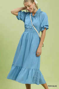 Umgee Ruffle V-Neck Midi Dress 100100042451797 62 Affordable Fashion Under $100 Jerry's Apparel 