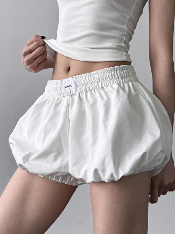 Elastic Waistband Bubble Shorts