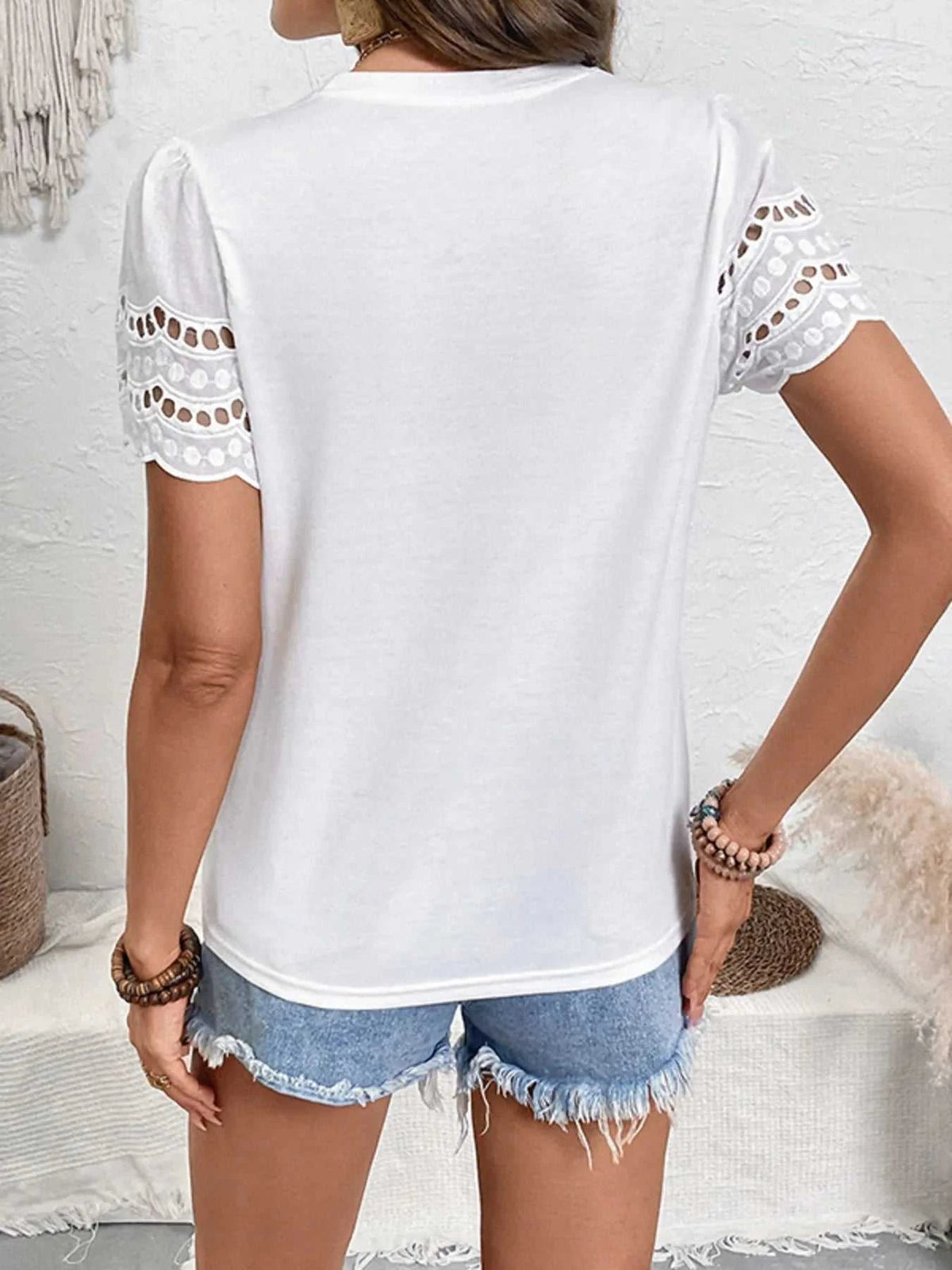 Hollow Out Short Sleeve Blouse 100100783396303 27 Affordable Fashion Under $100 Jerry's Apparel 