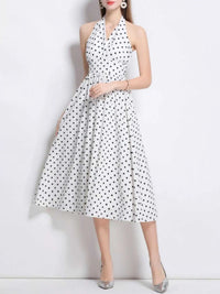 Polka Dot Halter Neck Midi Dress 100100546972272 69 Affordable Fashion Under $100 Jerry's Apparel 