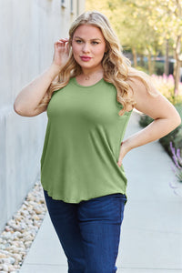 Bamboo Full Size Round Neck Tank