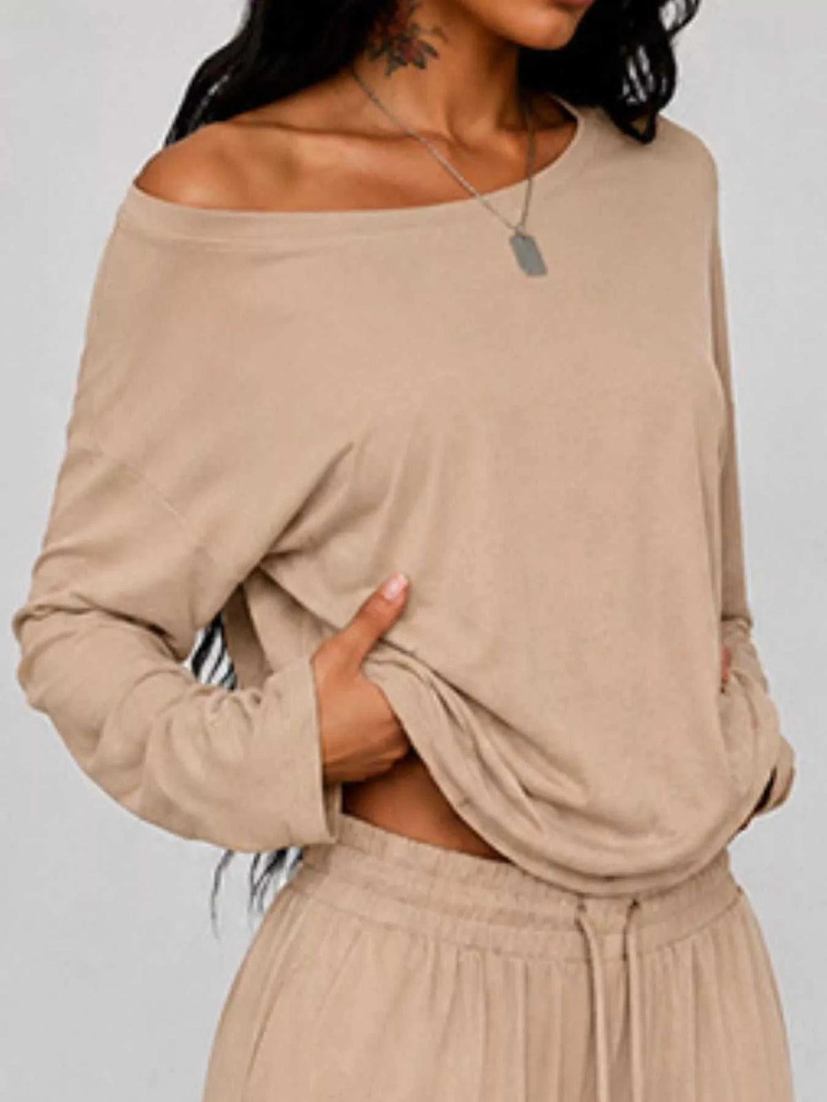 Full Size One-Shoulder Top and Drawstring Pants Set Plus Size 100100885816388 29 Affordable Fashion Under $100 Jerry's Apparel 