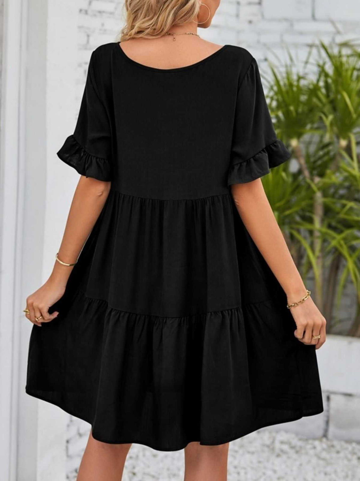 Ruffled Sleeve Tiered Mini Dress 100100840870791 28 Affordable Fashion Under $100 Jerry's Apparel 