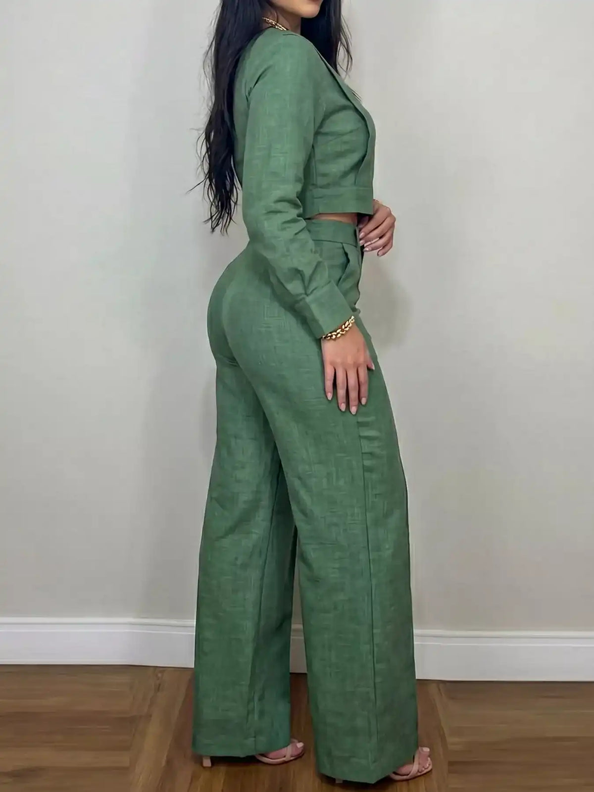Long-Sleeve Crop Top and Wide-Leg Pants Set 101001803574531 80 Affordable Fashion Under $100 Jerry's Apparel 